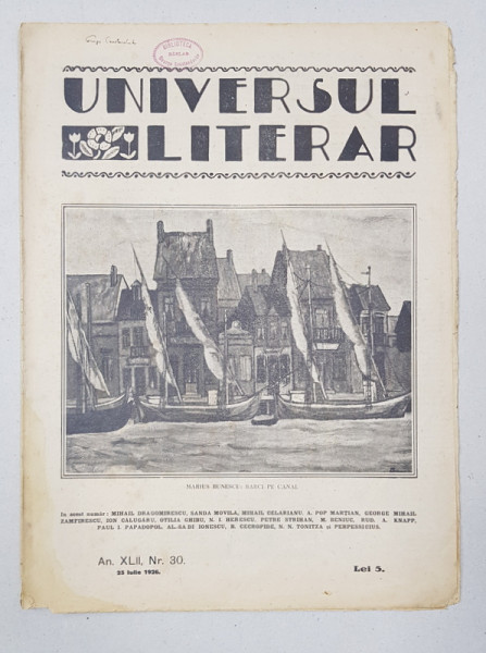 REVISTA 'UNIVERSUL LITERAR', ANUL XLII, NR. 30, 25 IULIE 1926