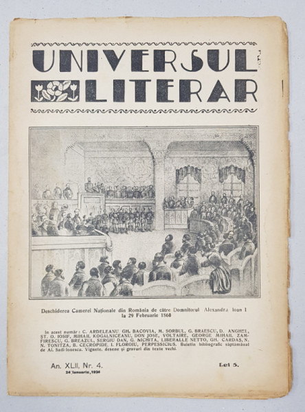 REVISTA 'UNIVERSUL LITERAR', ANUL XLII, NR. 4, 24 IANUARIE 1926