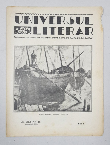 REVISTA 'UNIVERSUL LITERAR', ANUL XLII, NR. 45, 7 NOIEMBRIE 1926