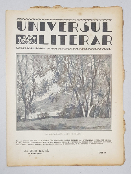 REVISTA 'UNIVERSUL LITERAR', ANUL XLIII, NR. 12, 20 MARTIE 1927