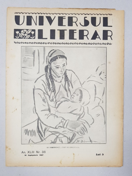 REVISTA 'UNIVERSUL LITERAR', ANUL XLIII, NR. 3, 18 SEPTEMBRIE 1927