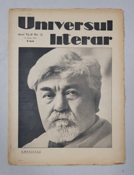 REVISTA 'UNIVERSUL LITERAR', ANUL XLIV, NR. 12, 18 MARTIE 1928