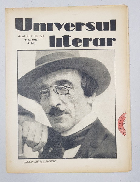 REVISTA 'UNIVERSUL LITERAR', ANUL XLV, NR. 21, 19 MAI 1929