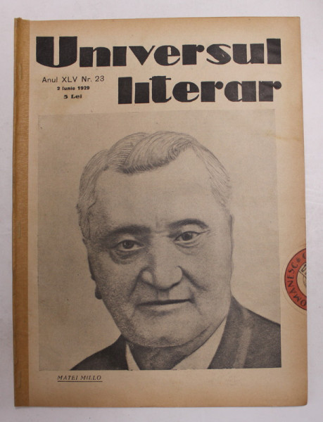 REVISTA 'UNIVERSUL LITERAR', ANUL XLV, NR. 23, 2 IUNIE 1929