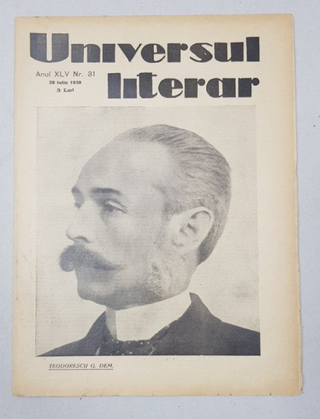 REVISTA 'UNIVERSUL LITERAR', ANUL XLV, NR. 31, 28 IULIE 1929