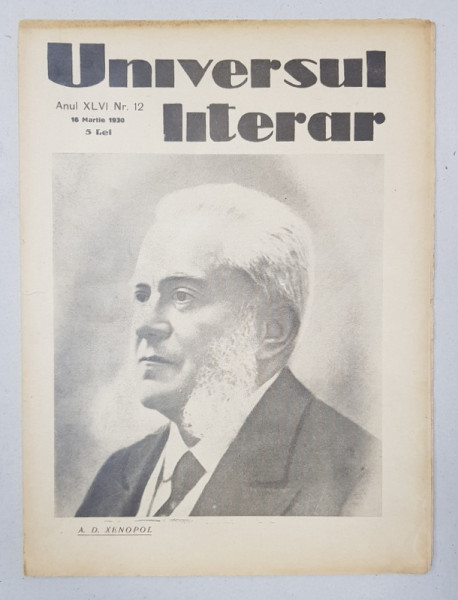 REVISTA 'UNIVERSUL LITERAR', ANUL XLVI, NR. 12, 16 Martie 1930