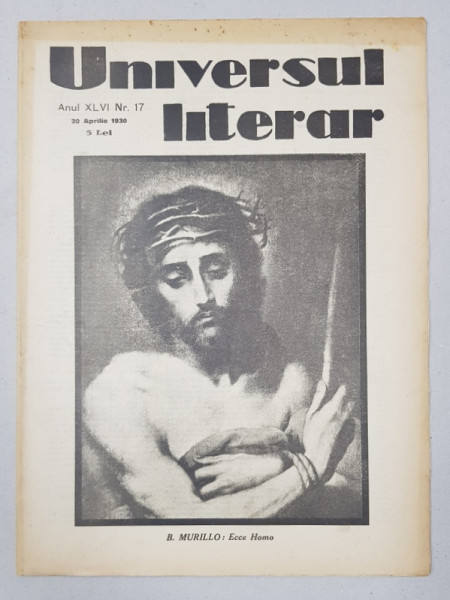 REVISTA 'UNIVERSUL LITERAR', ANUL XLVI, NR. 17, 20 APRILIE 1930