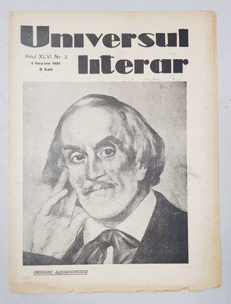REVISTA 'UNIVERSUL LITERAR', ANUL XLVI, NR. 2, 5 IANUARIE 1930
