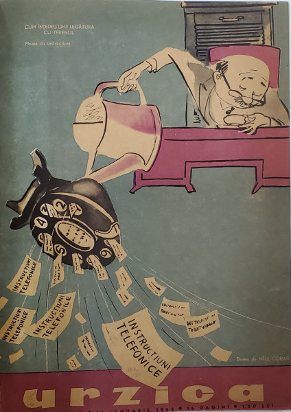 REVISTA '' URZICA '' , CARICATURI DE : EUGEN TARU , MATTY , NELL COBAR , M. GION , A. POCH , ADRIAN ANDRONIC SI ALTII ,  COLEGAT DE 23 DE NUMERE DIN  ANII 1961-1962