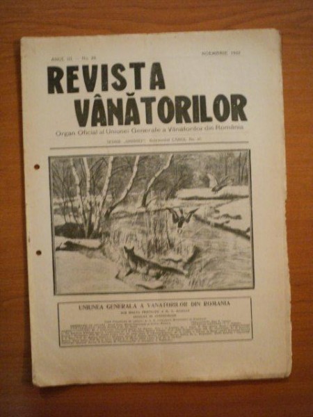 REVISTA VANATORILOR, ANUL III, NR 29, IANUARIE 1922