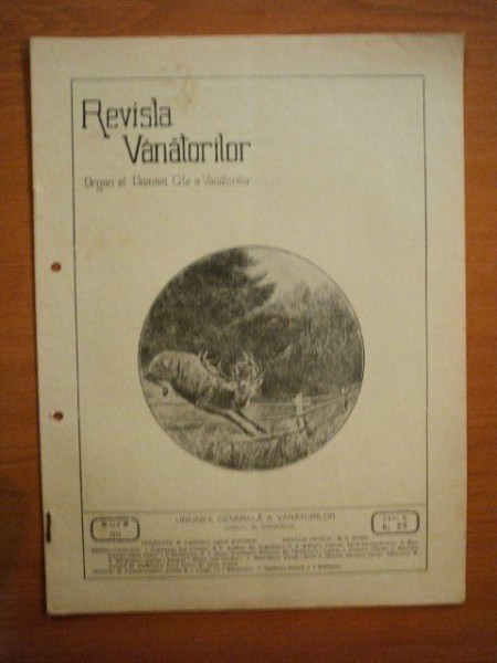 REVISTA VANATORILOR, ANUL IV, NR. 25, IULIE 1922