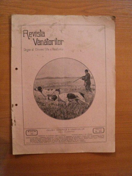 REVISTA VANATORILOR, ANUL IV, NR. 26,AUGUST 1922