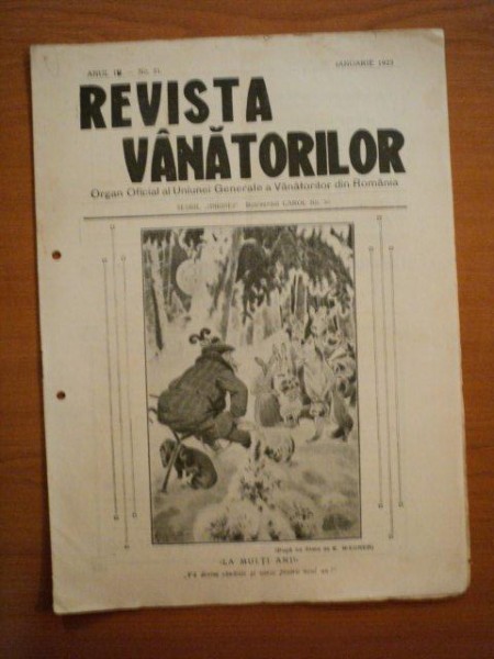 REVISTA VANATORILOR, ANUL IV, NR 31, IANUARIE 1923