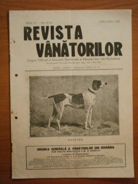 REVISTA VANATORILOR, ANUL IV, NR. 35-36, MAI-IUNIE 1923