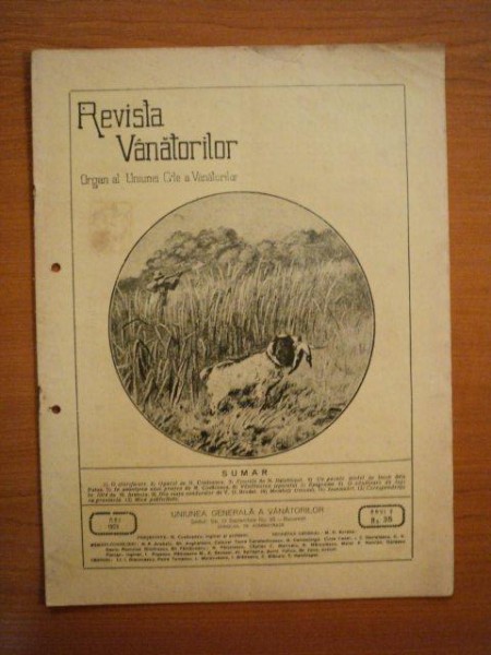 REVISTA VANATORILOR, ANUL IV, NR. 35, MAI 1923