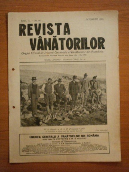 REVISTA VANATORILOR, ANUL IV, NR. 40, OCTOMBRIE 1923