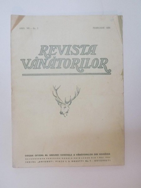 REVISTA VANATORILOR , ANUL VII , NR. 2 , FEBRUARIE 1926