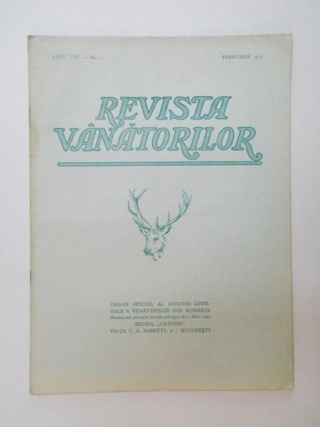 REVISTA VANATORILOR , ANUL VIII , NR. 2 , FEBRUARIE 1927