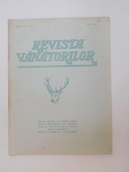REVISTA VANATORILOR , ANUL VIII , NR. 3 , MARTIE 1927