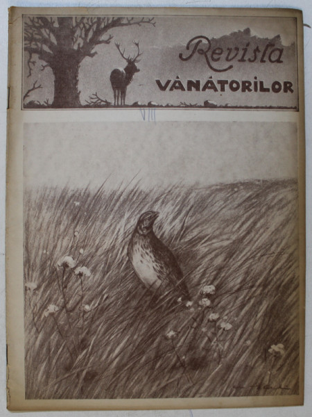 REVISTA VANATORILOR  - ORGAN OFICIAL AL UNIUNII GENERALE A VANATORILOR DIN ROMANIA , ANUL XXIV , NO. 8  , AUGUST, 1943