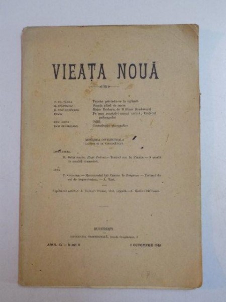 REVISTA VIEATA NOUA , ANUL IX , NR. 8 , 1913