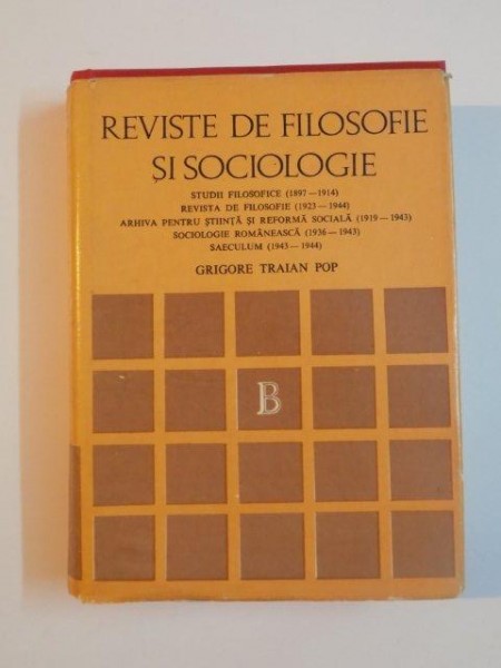 REVISTE DE FILOSOFIE SI SOCIOLOGIE de GRIGORE TRAIAN POP , 1979