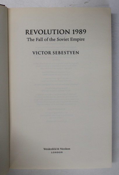 REVOLUTION 1989 THE FALL OF THE SOVIET EMPIRE by VICTOR SEBESTYEN , 2009