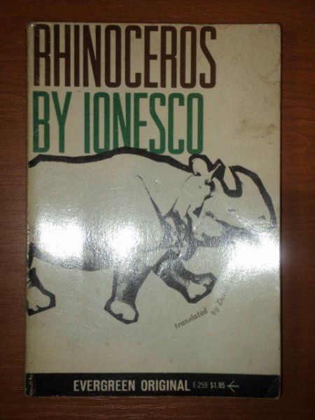 RHINOCEROS AND OTHER PLAYS BY EUGENE IONESCO  FIRST EVERGREEN EDITION 1960