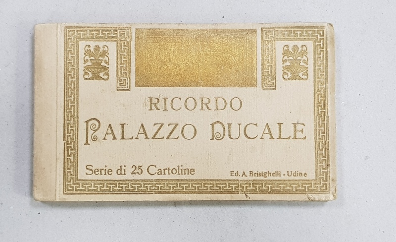 RICCORDO PALAZZO DUCALE , MINIALBUM CU 25 DE CARTI POSTALE ILUSTRATE , MONOCROME , DEATASABILE , EDITIE INTERBELICA , 2 CARTOLINE DESPRINSE DIN LEGATURA *