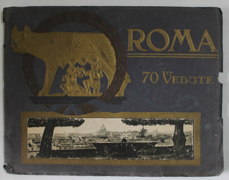 RICORDO DI ROMA , 70 VEDUTE , ALBUM DE FOTOGRAFIE DE EPOCA , INTERBELIC