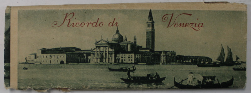 RICORDO DI VENEZIA , MINIALBUM CU 11 IMAGINI DESENATE , EDITIE INTERBELICA