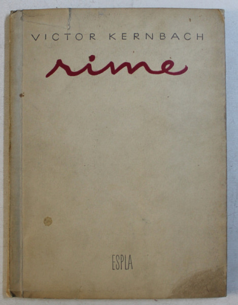 RIME  - versuri de VICTOR  KERNBACH , 1957 , DEDICATIE CATRE ION CARAION *