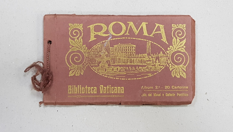 ROMA - BIBLIOTECA VATICANA  - ALBUM II -  20 CARTOLINE , MINIALBUM CU 20 DE CARTI POSTALE ILUSTRATE , MONOCROME , EDITIE INTERBELICA