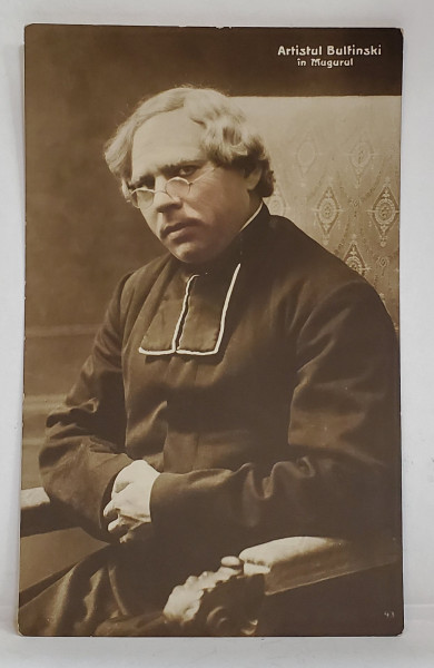 ROMALD BULFINSKY , ARTIST ROMAN  ( 1878 -1953 ) , IN PIESA ' MUGURUL ' , FOTOGRAFIE TIP CARTE POSTALA , 1915