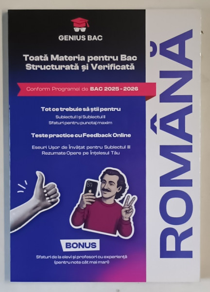 ROMANA PENTRU BAC , 2025 - 2026 , ESEURI USOR DE INVATAT , REZUMATE DE OPERE SI GHID COMPLET PENTRU SUBIECTELE I - III de NASUI ALEXIAN - GABRIEL , 2025