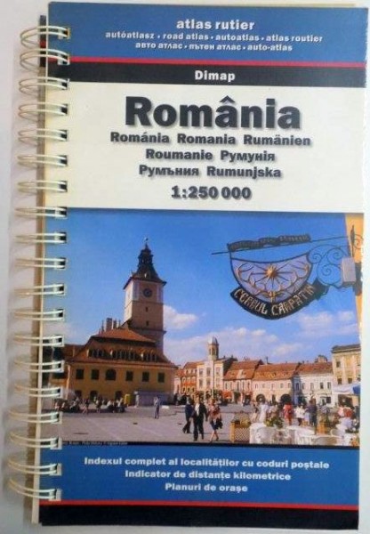 ROMANIA , ATLAS RUTIER , INDEXUL COMPLET AL LOCALITATILOR CU CODURI POSTALE , INDICATOR DE DISTANTE KILOMETRICE , PLANURI DE ORASE 2001
