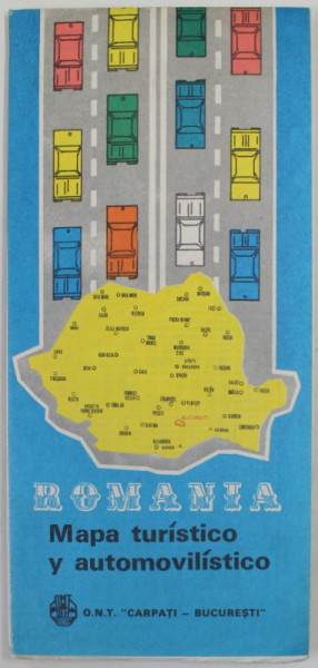 ROMANIA , MAPA TURISTICO Y AUTOMOVILISTICO , PLIANT CU HARTA , 1982