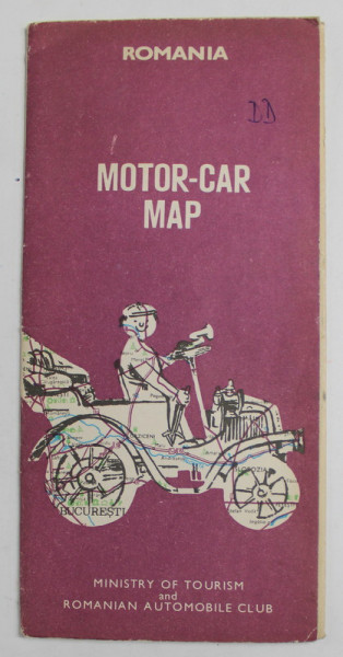 ROMANIA , MOTOR - CAR MAP , 1976