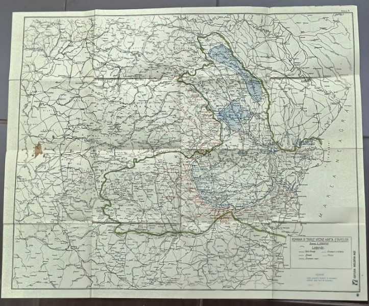 ROMANIA SI TARILE VECINE , HARTA ETAPELOR , 2 HARTI MILITARE , CU SITUATIA DIN PRIMUL RAZBOI MONDIAL , ANII '90