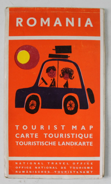 ROMANIA , TOURIST MAP , ANII '70- ' 80
