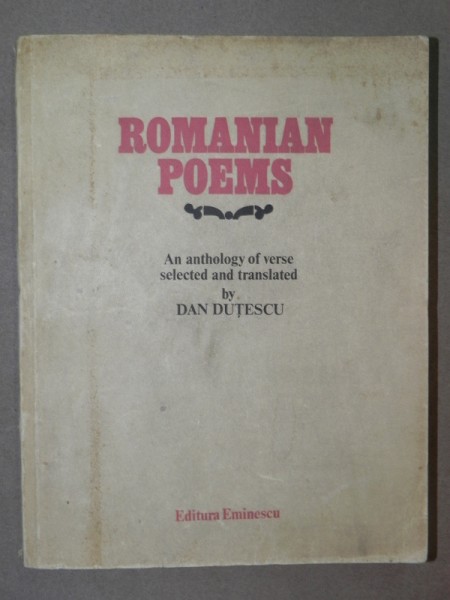 ROMANIAN POEMS-DAN DUTESCU  BUCHAREST 1982