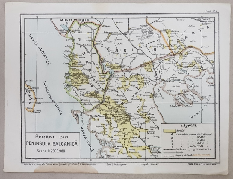 ROMANII DIN PENINSULA BALCANICA - HARTA