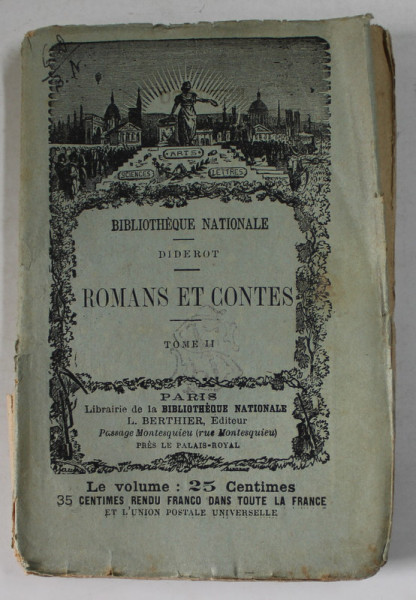 ROMANS ET CONTES par DIDEROT , TOME II , 1891