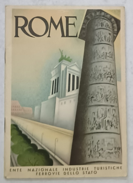 ROME , PLIANT DE PREZENTARE TURISTICA , CU HARTA INCLUSA , 1933, TEXT IN LIMBA FRANCEZA