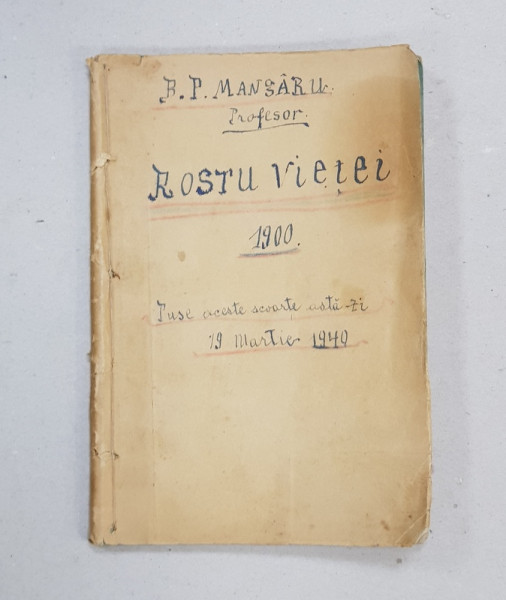 ROSTUL VIETII de B.M. MANGARU , 1900
