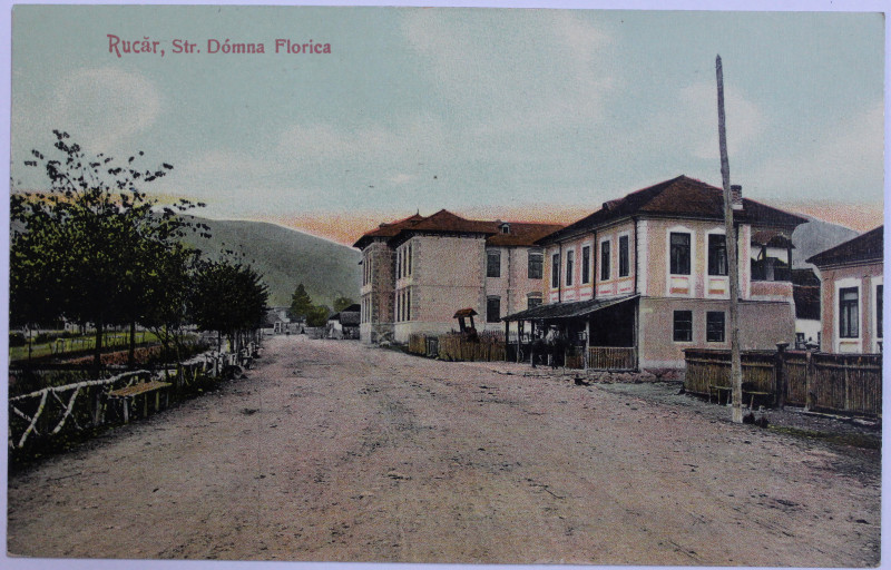 RUCAR , STRADA DOAMNA FLORICA , CARTE POSTALA ILUSTRATA , POLICROMA, NECIRCULATA , INCEPUT DE SECOL XX