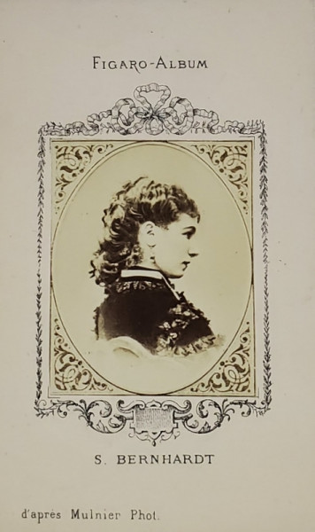 S. BERNHARDT , FIGARO ALBUM , D 'APRES MULNIER  PHOT. , FOTOGRAFIE TIP C.D.V. , 1870