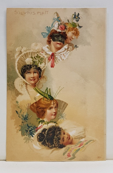 S 'IL VOUS PLAIT , ALEGORIE ROMANTICA , CARTE POSTALA ILUSTRATA , CROMOLITOGRAFIE , CLASICA