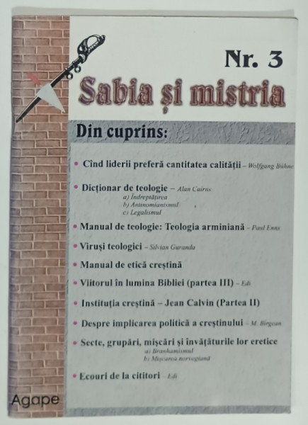 SABIA SI MISTRIA , REVISTA , NR. 3 , 2000