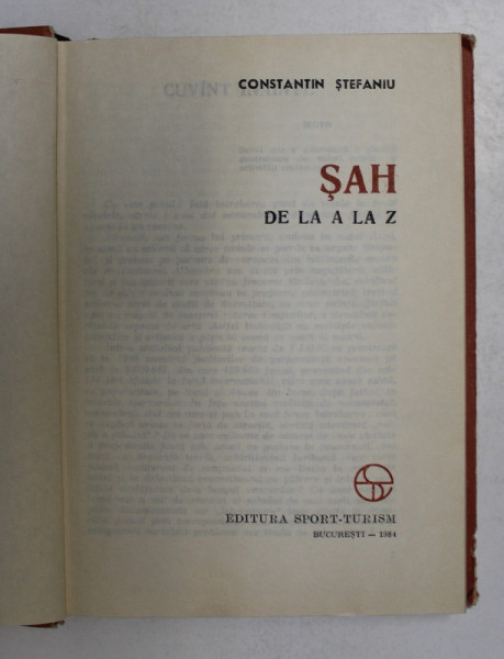 SAH  DE A LA Z - CONSTANTIN STEFANIU , 1984